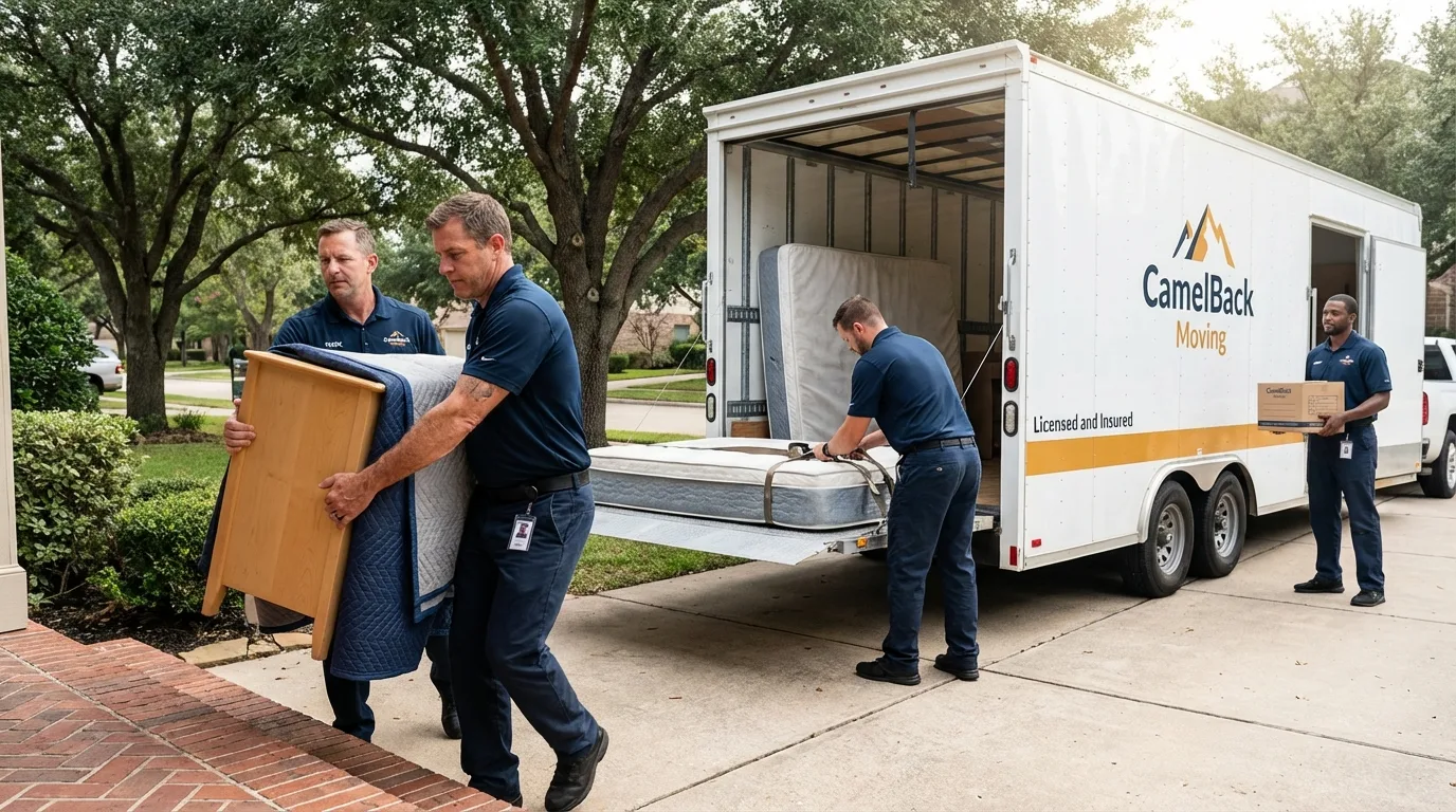 Crew loading residential truck for cross-state move from Hackensack, NJ